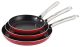 21581 3PC N/Stick Skillet Red W/Steel Handle Faberware