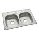 6IN SS DOUBLE-BOWL SINK