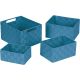748113-BL 4PC BLUE STORAGE BASKET