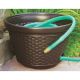 Wicker Hose Reel Pot Brown Resin 100ft