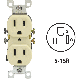 15A Ivory Shallow Grounded 5-15R Duplex Outlet 303-05320-ICP