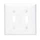 WHT 2-TOGGLE WALL PLATE
