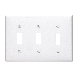 WHT 3-TOGGLE WALL PLATE