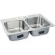 8IN SS DOUBLE-BOWL SINK