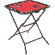 ZD-1022-B RED FOLDING SIDE TABLE