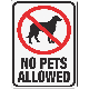 NO PETS ALLOWED SIGN