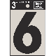 3IN BLK VINYL NUMBER 6