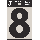 3IN BLK VINYL NUMBER 8