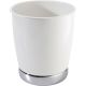 WASTE CAN WH/CHROME InterD 74721