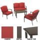4-Piece Metal Chat Set with Cushions