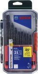 Drill Bit Set Blk Oxide 1/16in-1/2in 21PC Bosch BL21A