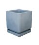 Quattro 12in Granite Plant Pot & Saucer