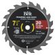 7-1/4 20T CARB SAW BLADE