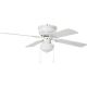 White Ceiling Fan with Light Kit 42In