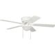 White Ceiling Fan with Light Kit 52In