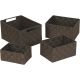 748113-BR 4PC BRWN STORAGE BASKET