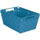 748106-BL LARGE BLUE WOVEN BASKET
