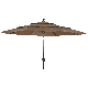 TJAU-042 BRN 3-TIER BRN ALUM UMBRELLA