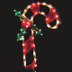 43LT 18IN CANDY CANE PLAQUE