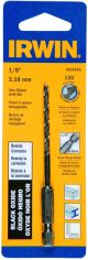 Drill Bit 1/8in Hex Shank Blk Oxide Irwin 4935636