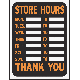  9X12 STORE HOURS SIGN