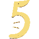  4IN SOLID BRASS NUMBER 5