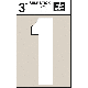 3IN WHT VINYL NUMBER 1