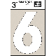 3IN WHT VINYL NUMBER 6