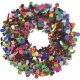 DOT-RB 17IN TINSEL WREATH W/DOTS