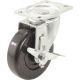 4In Gen Duty Soft Rubber Swivel Caster W/Brake