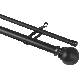 Curtain Rod Double Layla 30-84in Black