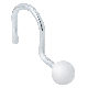 CHR/WHT BALL SHOWER HOOK