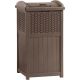 Trash Can W/Lid 30-33 Gal Brown