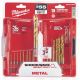 Drill Bit Set Titanium 1/16-1/2in 15PC H/Shk Mil 48-89-4630