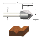 Router Bit V-Groove 1/2in x 90° 1/4Shk VA23120