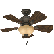 Ceiling Fan W/Lights 34in New Bronze Watson Hunter 52090