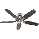 Ceiling Fan 52in Elite Brushes Nickel Hunter 53241