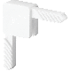 WHITE SQ CUT SASH CORNER