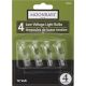 4W WDG BASE 4PK CLR BULB