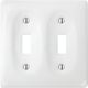 WHT PORC 2TOG WALL PLATE