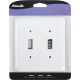 935TTW 2TGL WHTSTEEL WALL PLATE