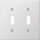 WHT DBL SWTCH WALL PLATE