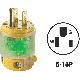 R50-515PV-LIT 15A YELLOW GRD CORD PLUG