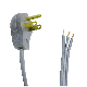 3FT 16/3 GRAY APPLNC CORD