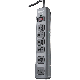 6 Outlet Metal Surge Protector 3ft Cord Woods 41546