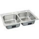 7IN SS DOUBLE BOWL SINK